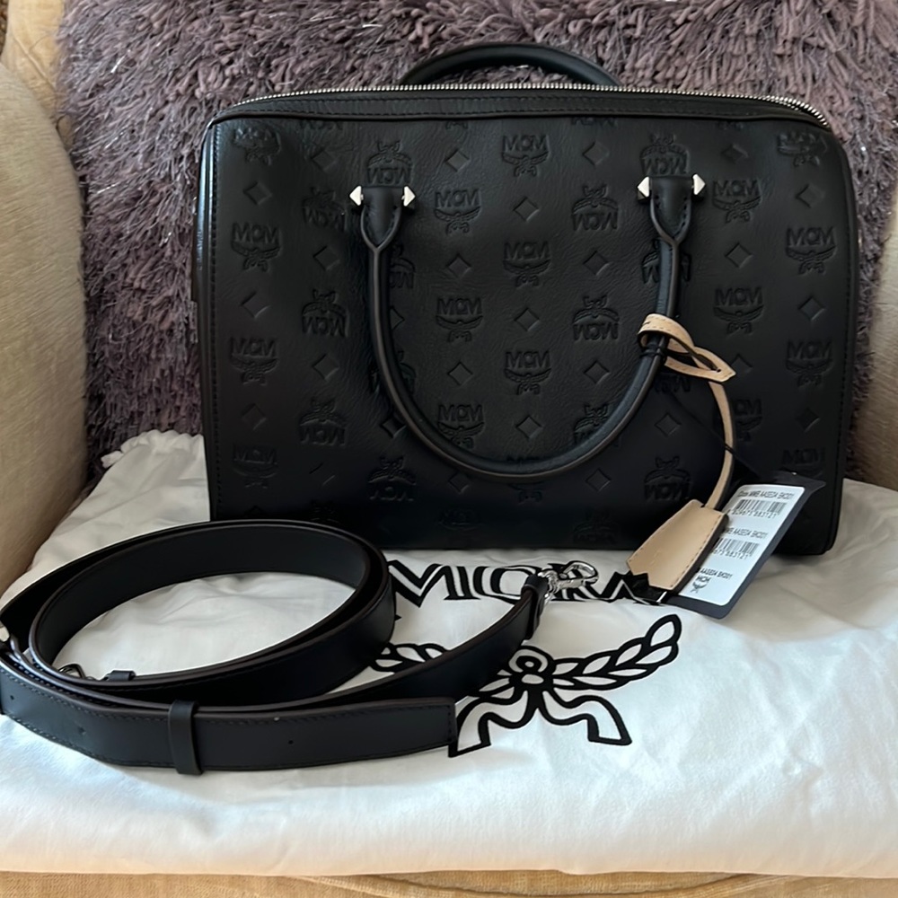 MCM Boston Bag in Monogram Leather